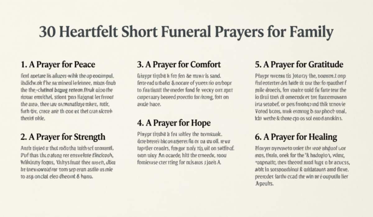 Short Funeral Prayers for Family