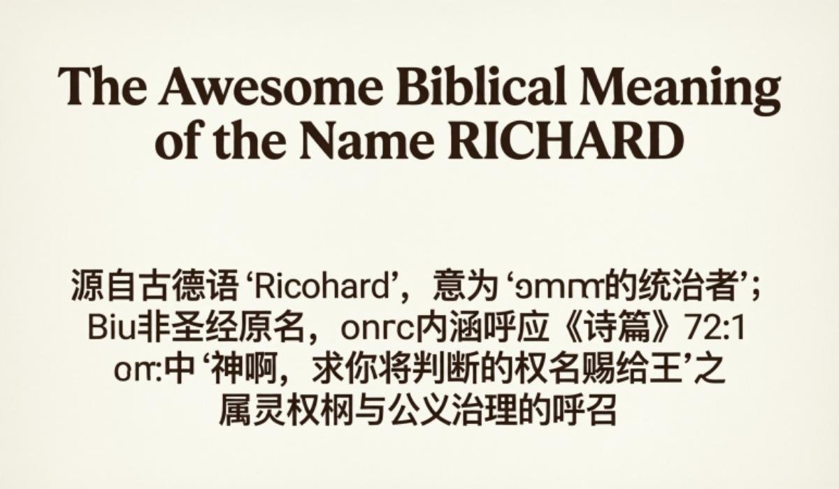 Biblical Meaning of the Name RICHARD