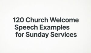 Church Welcome Speech Examples