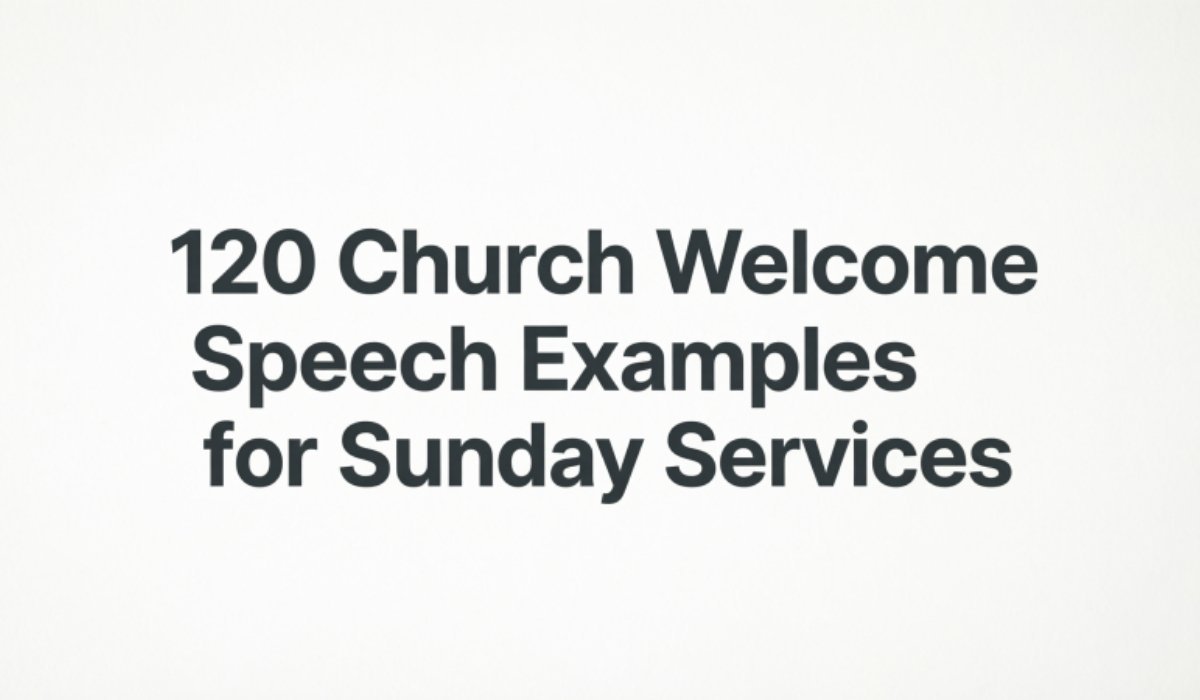 Church Welcome Speech Examples